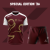 HVLR heren tenue Special Edition ’26 – shirt en short in burgundy met witte accenten