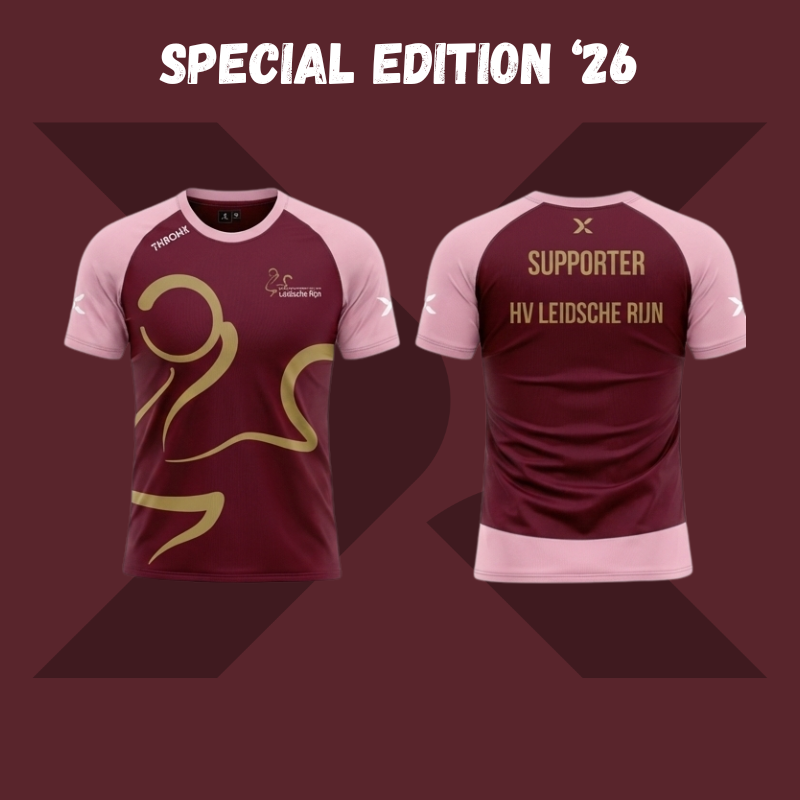 HV Leidsche Rijn supportershirt Special Edition 2026 in bordeaux roze